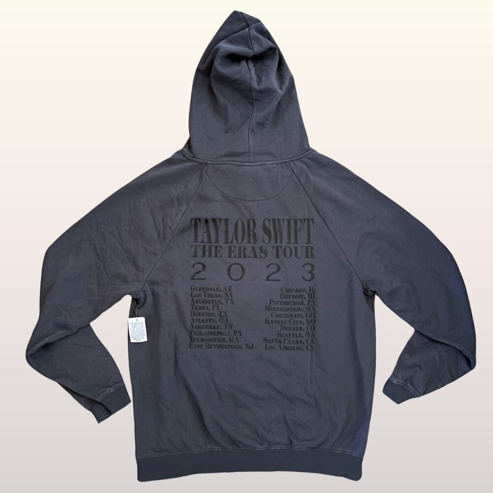 NWT Taylor‎ Swift THE ERAS TOUR Washed Blue Hoodie sz Large 2023 Oversized US